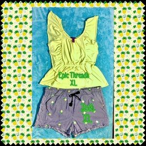 Ladies Pineapple Shorts Outfit